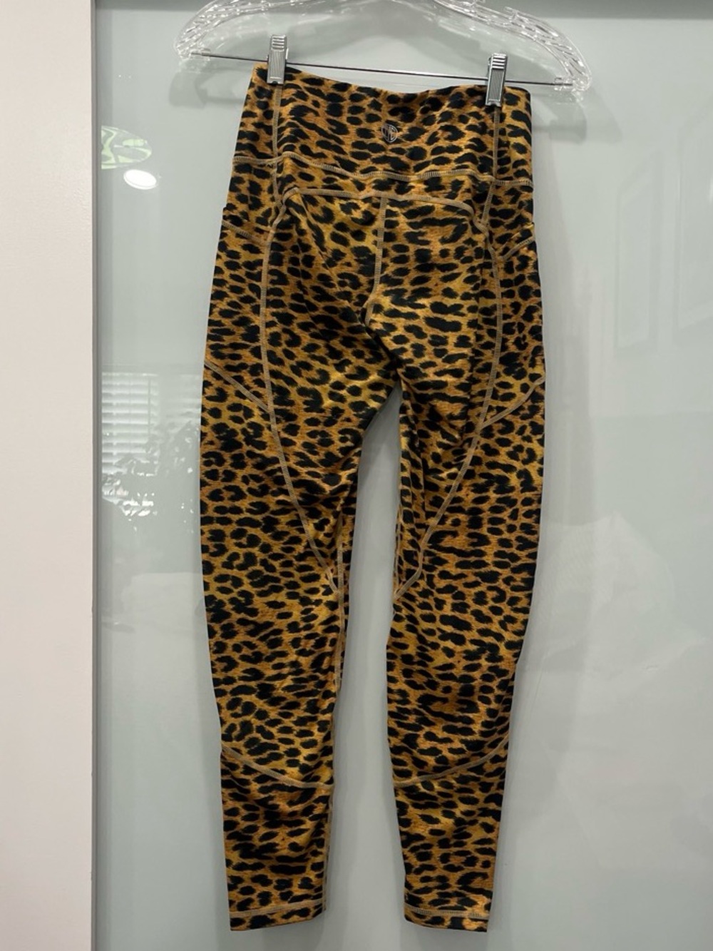 TYC Women’s Leopard Print High Waisted No Front Seem Leggings, Size Small